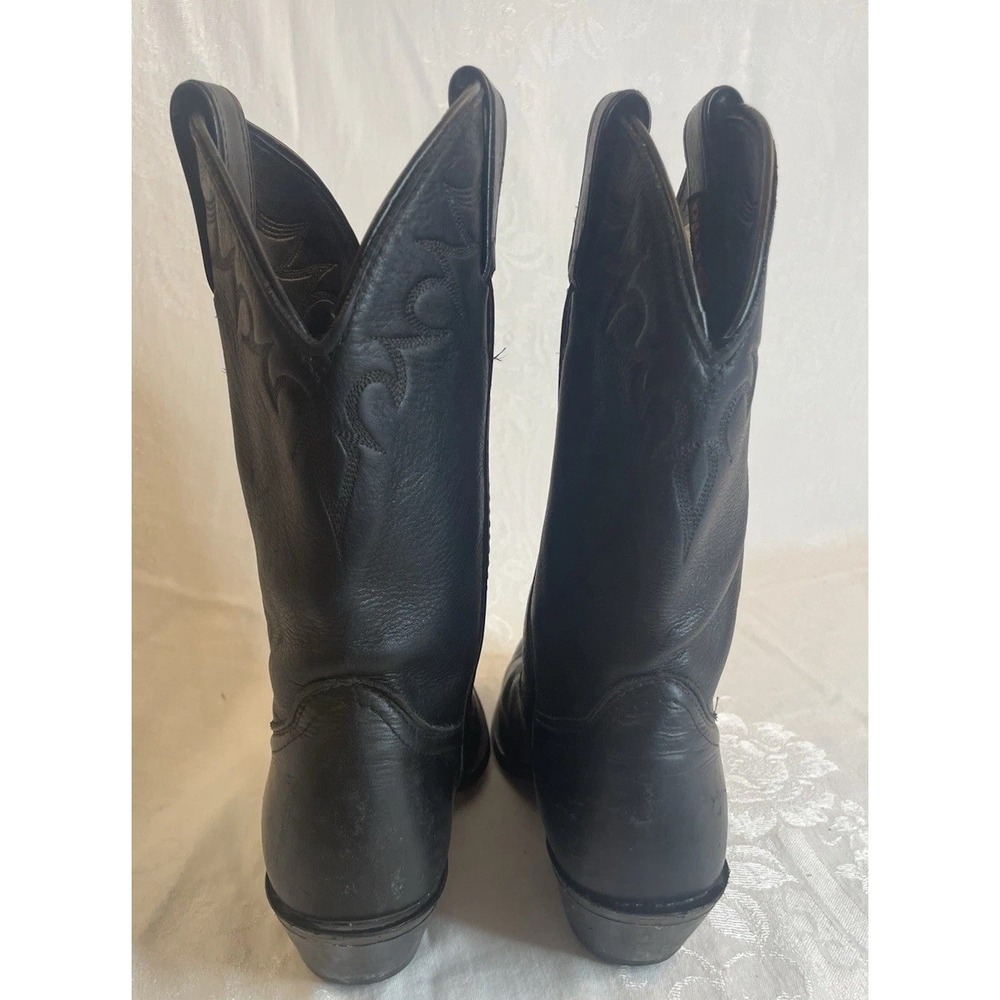 Laredo Womens Cowboy Boots Size 7 Black Leather Vintage Made in USA - Picture 7 of 10